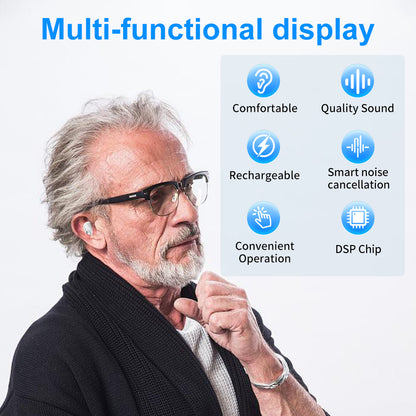 HIBRIQ VHP-1607 Hearing Aids, Rechargeable Hearing Amplifiers with Portable Charging Case, Binarual (White)