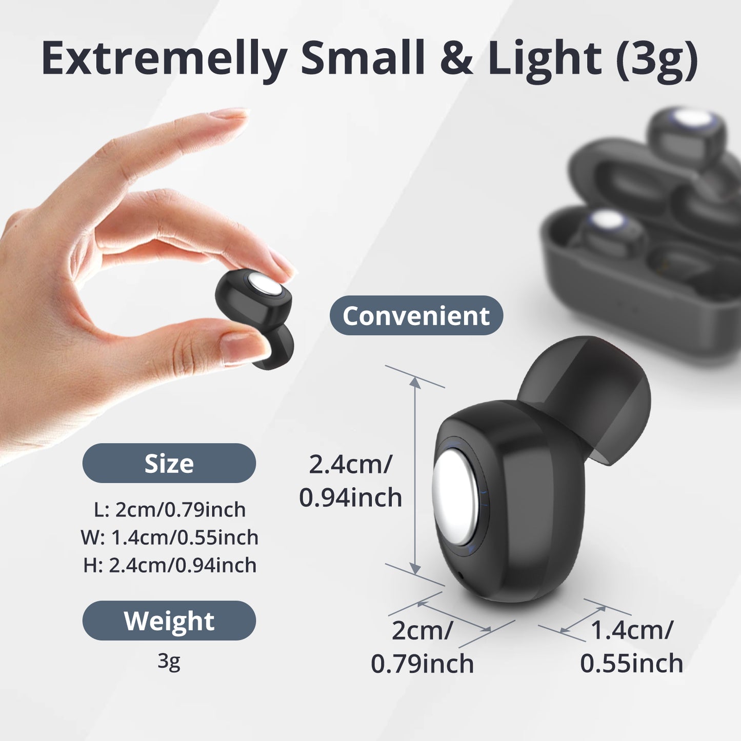 HIBRIQ VHP-1605 8-Channel Dual Charging Hearing Aids, Intelligent Noise Reduction Hearing Amplifiers, Adjustable Volume Sound Devices for Adults, Includes Portable Charging Case, Black