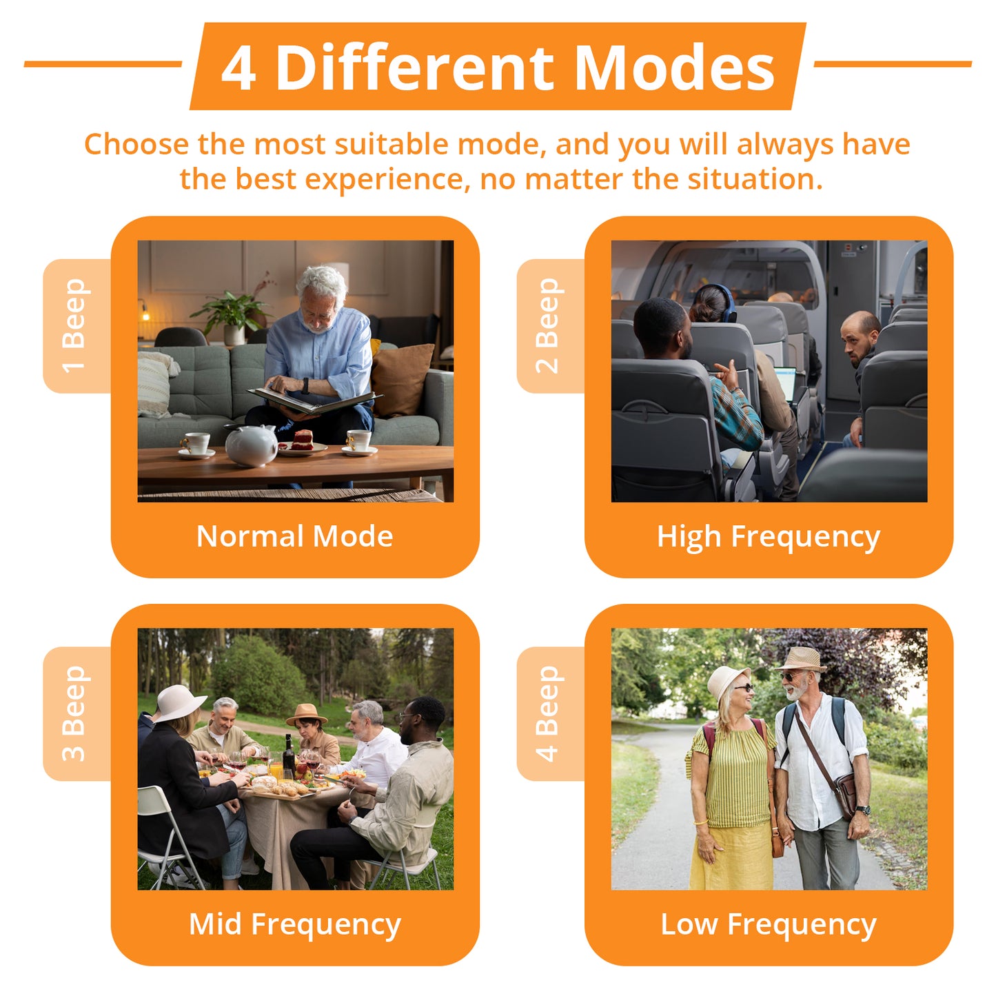 HIBRIQ VHP-1504 Hearing Aid for Seniors, Rechargeable Advanced Noise-Cancelling Hearing Amplifier with Volume Control, Crystal-Clear Sound, Long-Lasting Battery Life, Easy Charging with Dock, Single, Beige