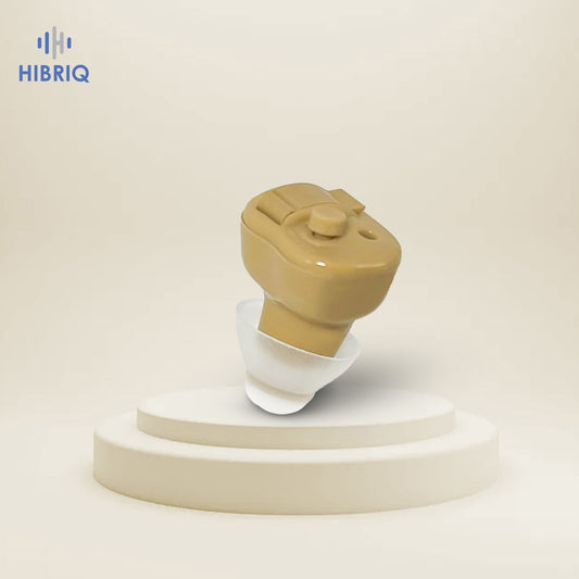 HIBRIQ VHP-603 Hearing Aid for Adults, Mini Invisible Hearing Amplifier with Smart Noise Reduction, Single, Beige