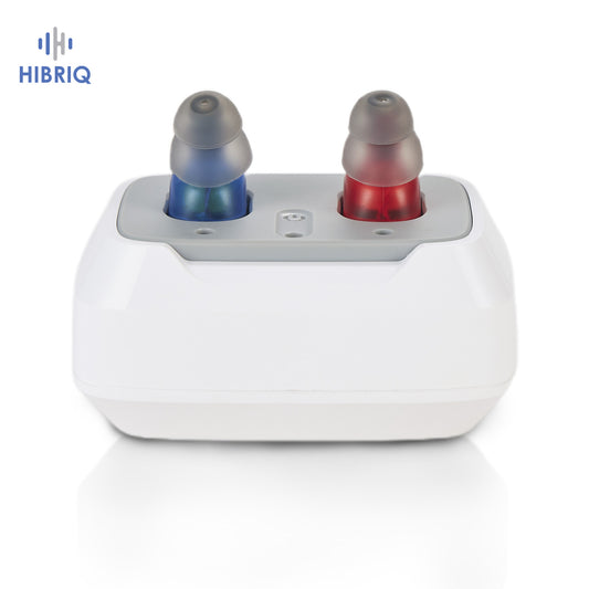 HIBRIQ VHP-1631 Hearing Aids, Rechargeable 32-Channel Hearing Amplifier with Noise Cancellation, Comfortable Design with Charging Dock, Binaural