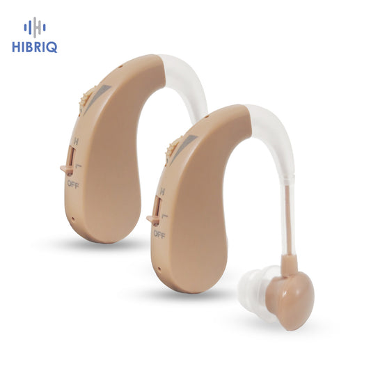 HIBRIQ VHP-1204 Hearing Aids for adults - Adjustable Noise Canceling Sound Amplifiers for Adults with Hearing Loss - In-Ear Hearing Amplifiers with Volume Control and Long-Lasting Lithium Battery.