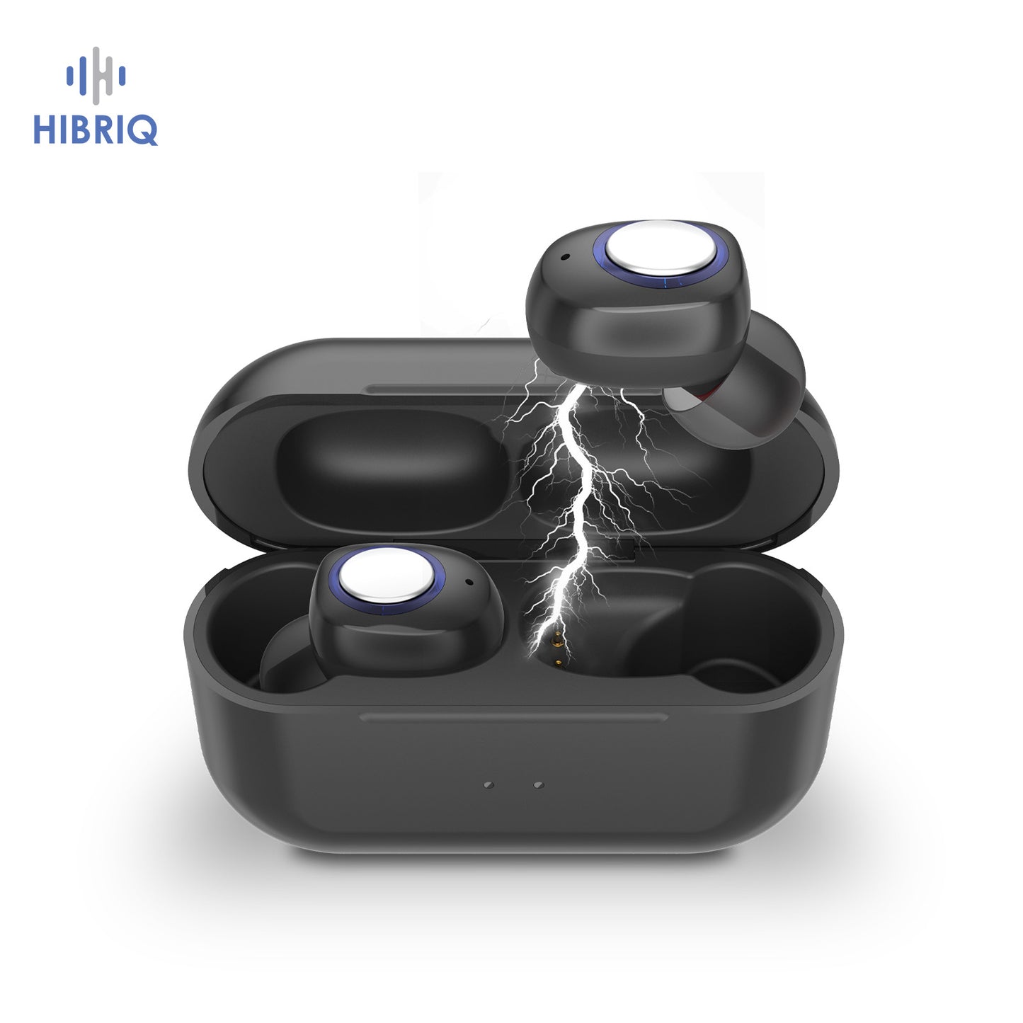 HIBRIQ VHP-1605 8-Channel Dual Charging Hearing Aids, Intelligent Noise Reduction Hearing Amplifiers, Adjustable Volume Sound Devices for Adults, Includes Portable Charging Case, Black