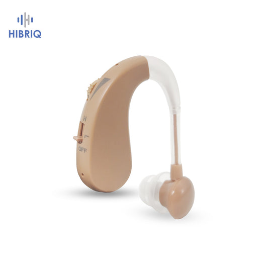 HIBRIQ VHP-1204 Hearing Aid for adults - Adjustable Noise Canceling Sound Amplifier for Adults with Hearing Loss - In-Ear Hearing Amplifier with Volume Control and Long-Lasting Lithium Battery.