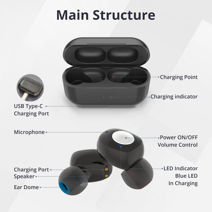 HIBRIQ VHP-1605 8-Channel Dual Charging Hearing Aids, Intelligent Noise Reduction Hearing Amplifiers, Adjustable Volume Sound Devices for Adults, Includes Portable Charging Case, Black