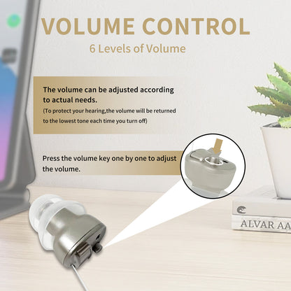 HIBRIQ VHP-603 Hearing Aid for Adults, Mini Invisible Hearing Amplifier with Smart Noise Reduction, Single, Gold