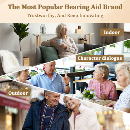 HIBRIQ HAP-20 Hearing Aid for Adults, Hearing Amplifier with Replaceable Battery, Single (Beige)