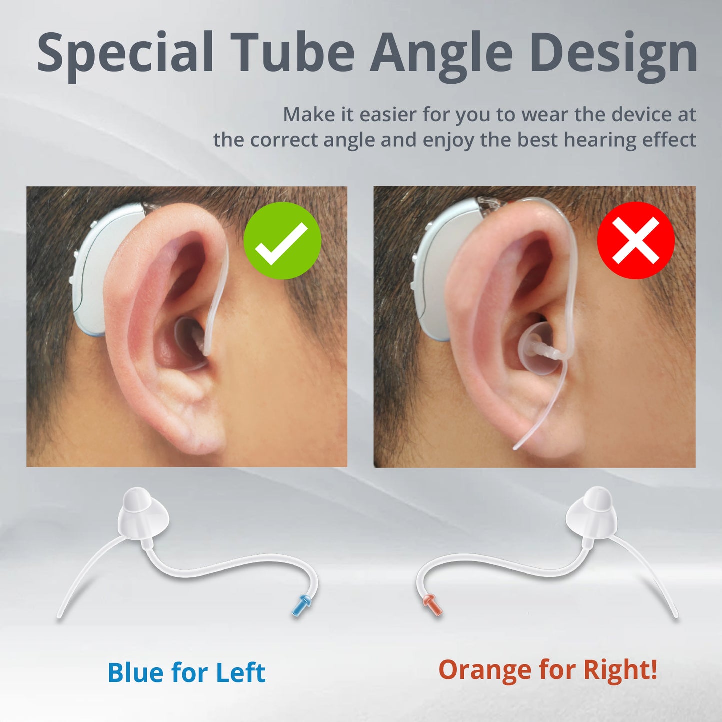 HIBRIQ VHP-702 Hearing Aids For Seniors, Adjustable Volume Control, Universal Fit In-Ear Design, Binaural, Gray.