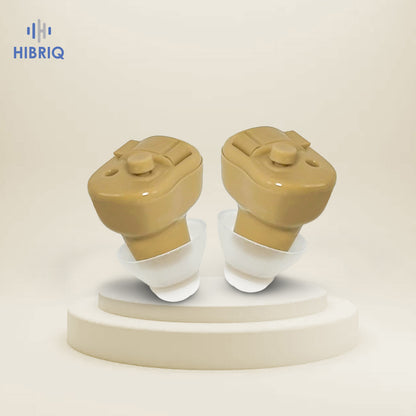 HIBRIQ VHP-603 Hearing Aids for Adults, Mini Invisible Hearing Amplifiers with Smart Noise Reduction, Binaural, Beige