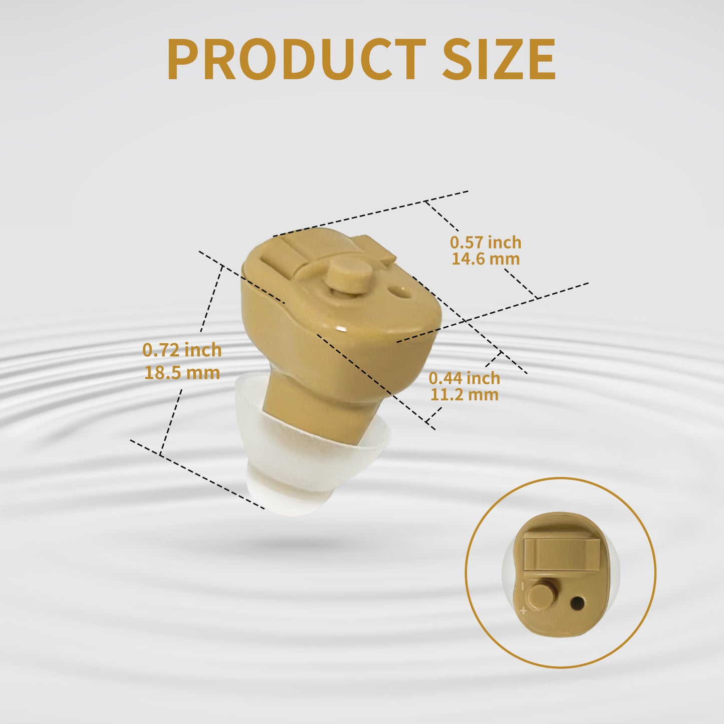 HIBRIQ VHP-603 Hearing Aids for Adults, Mini Invisible Hearing Amplifiers with Smart Noise Reduction, Binaural, Beige