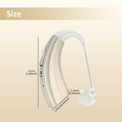 HIBRIQ VHP-1222 Advanced Hearing Aid for Adults, Rechargeable Hearing Amplifier with Intelligent Noise Reduction, Adjustable Volume & Mode, Gold, Single